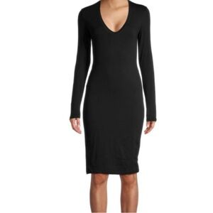 James Perse Black Long Sleeve Dress
